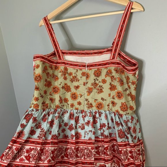 🎄 Gal Meets Glam Gianna Mini Dress Mint Coral Straps Square Neck A Line 10 L - Picture 10 of 14